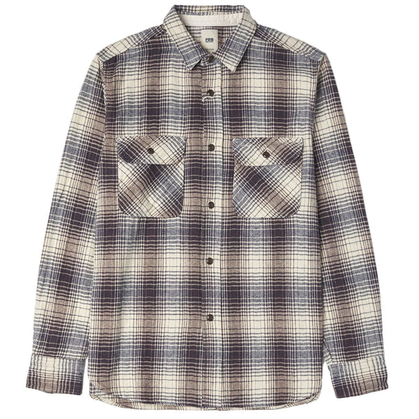 F3510 Navy Heavy Flannel Work Shirt