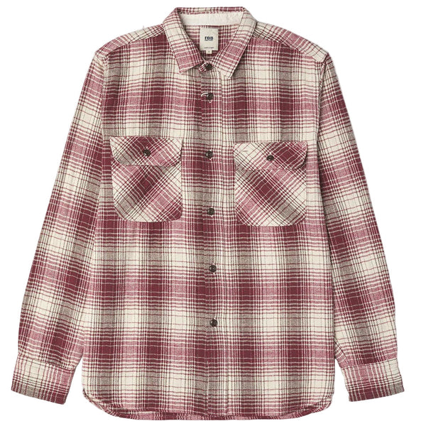F3510 Red Heavy Flannel Work Shirt