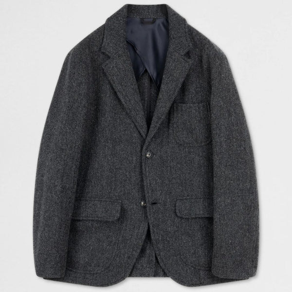 Grey Freeport Herringbone Wool Jacket
