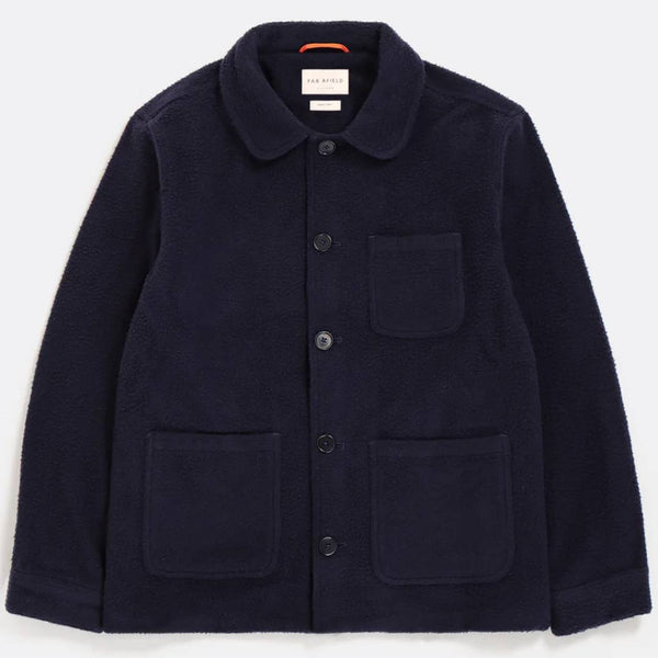 Navy Iris Melton Station Jacket