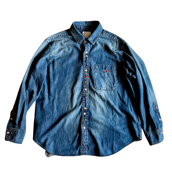 Indigo Happy Remake Remake Cotton Chambray Shirt