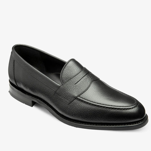 Black Grain Imperial  Leather Penny Loafers