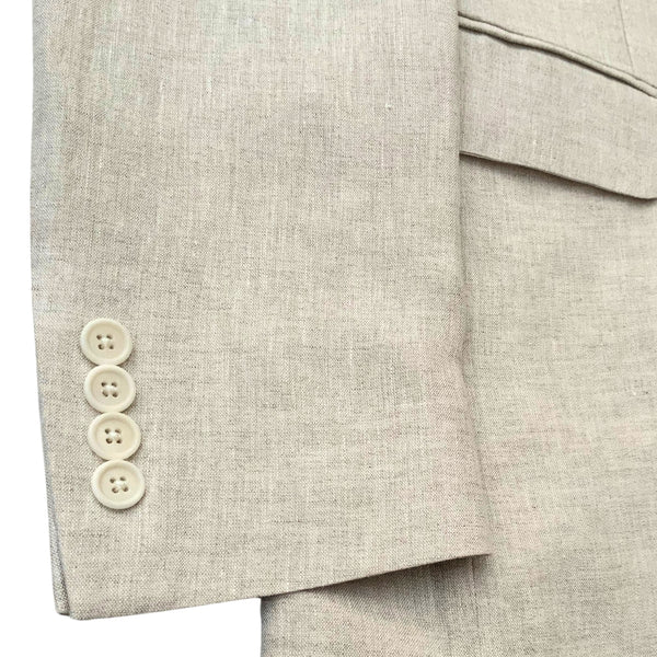 Natural Sand Two Button Linen Suit