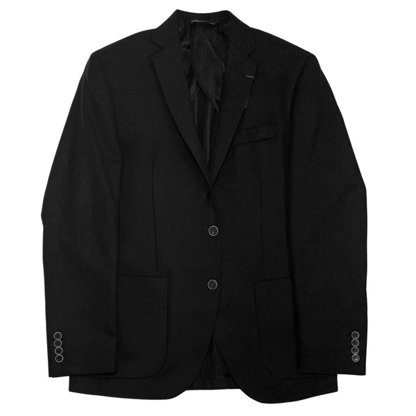 Black Two Button Wool Canvas Sport Jacket