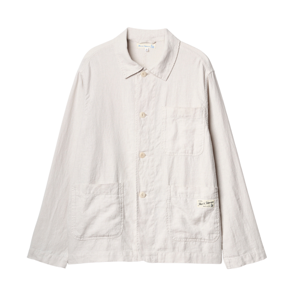 Light Stone JKT08 Cropped Worker's Linen Jacket