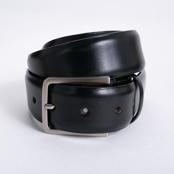 Black 35 mm Leather Dress Belt