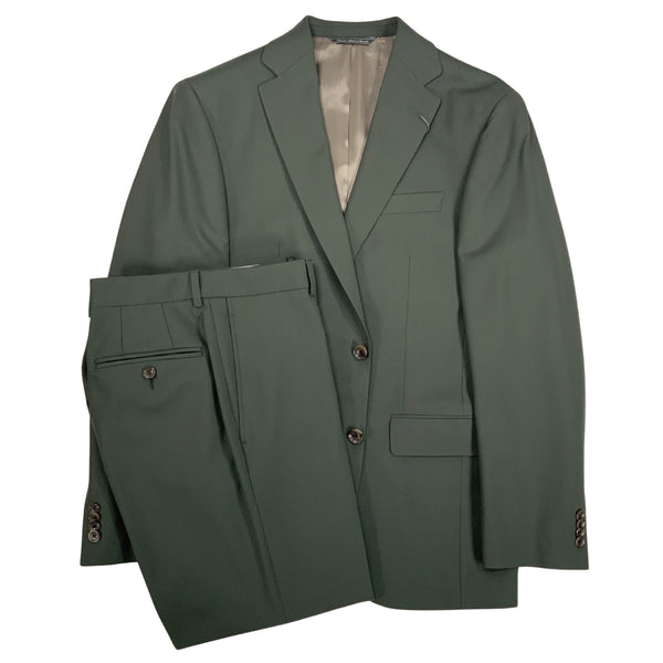 Olive Two Button Technical Wool Suit