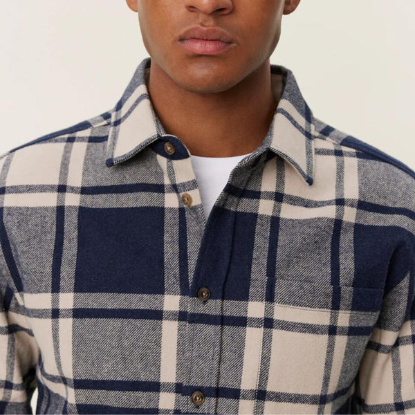 Dark Navy Plaid Jeremy Flannel Shirt