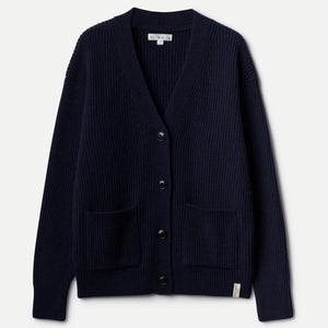 Dark Navy Wool Cashmere Cardigan