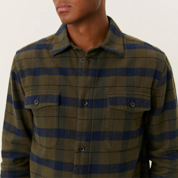 Rosin/Navy Lennon Flannel Check Overshirt