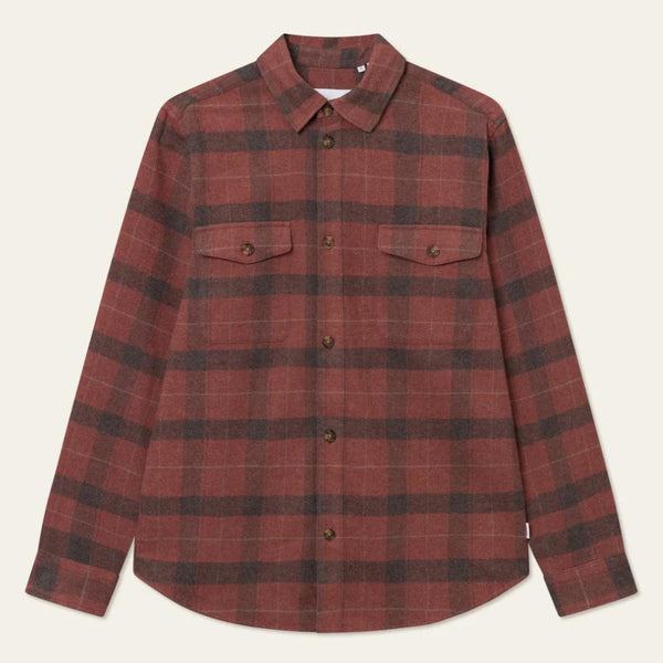 Brick and Coffee Lennon Flannel Check Overshirt