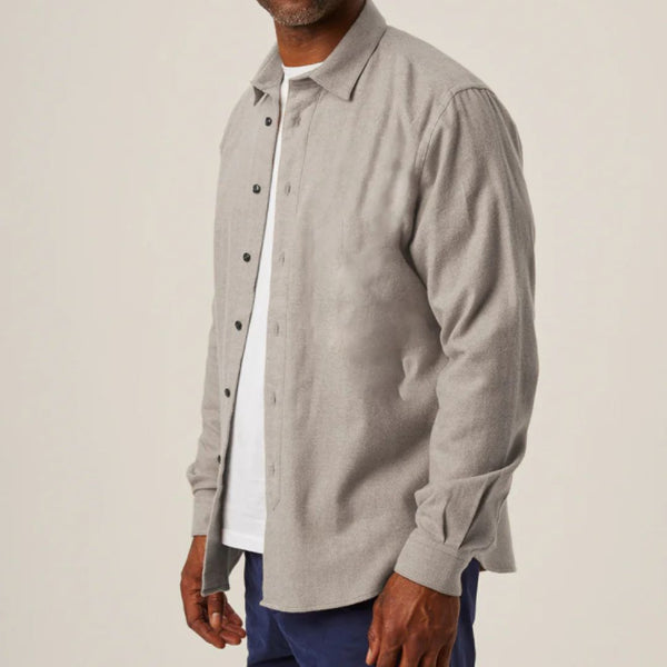 Light Grey Lounge Brushed Cotton Shirt