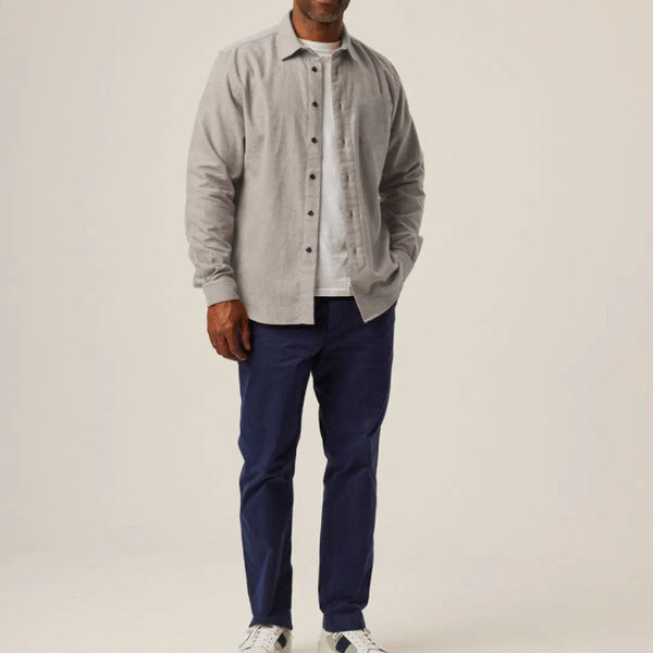 Light Grey Lounge Brushed Cotton Shirt