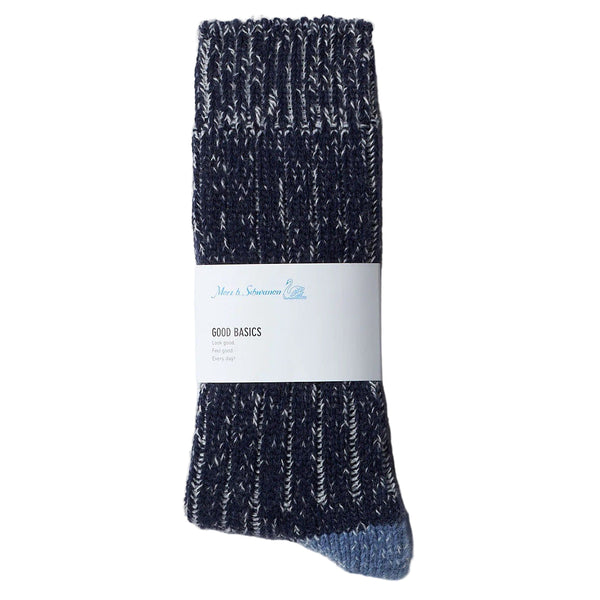 Ink/Nature Sturdy Merino Wool Melange Socks