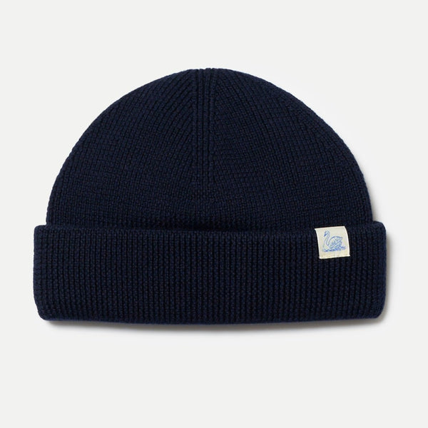 Dark Navy Ribbed Merino Wool Watch Cap