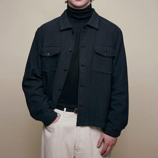 Charcoal Padded Cotton Overshirt