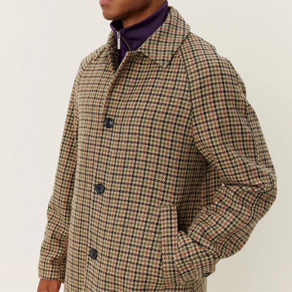 Sand/Black Michael Houndstooth Wool Coat 3.0