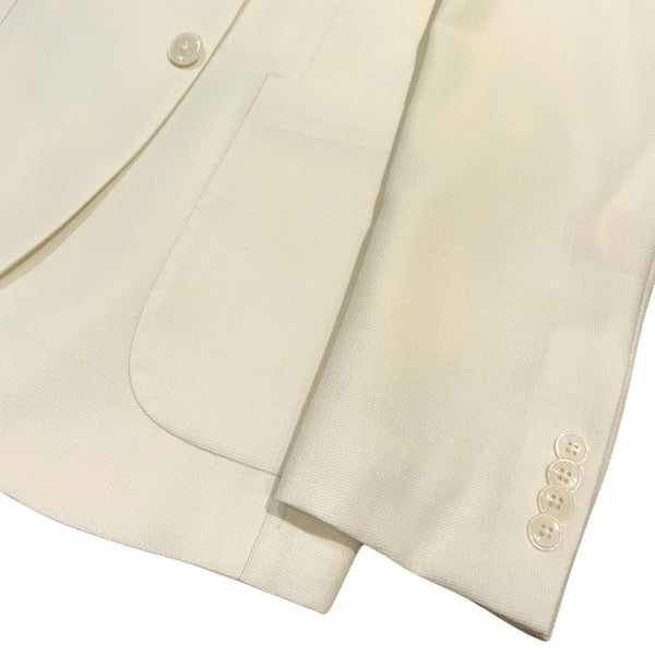 Cream Two Button Wool Canvas Sport Jacket