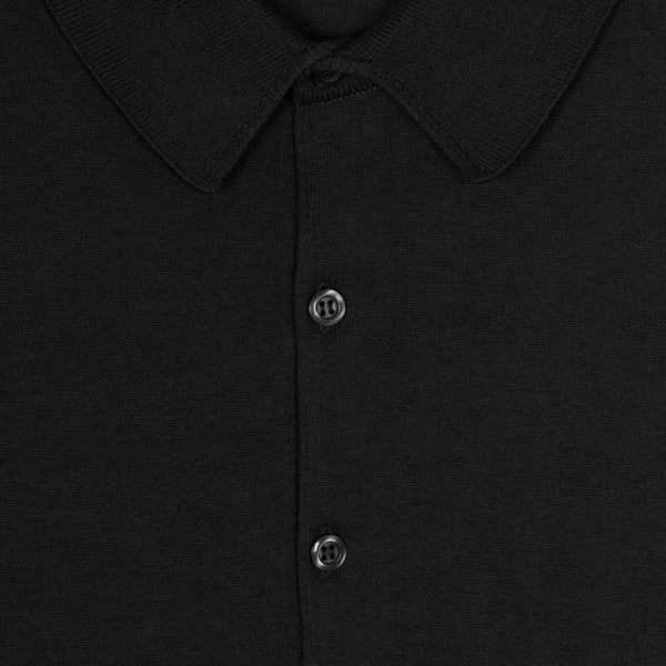 Black Mycroft Sea Island Cotton Polo Shirt