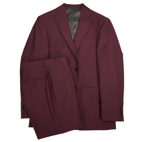 Berry Sharkskin Two Button Suit