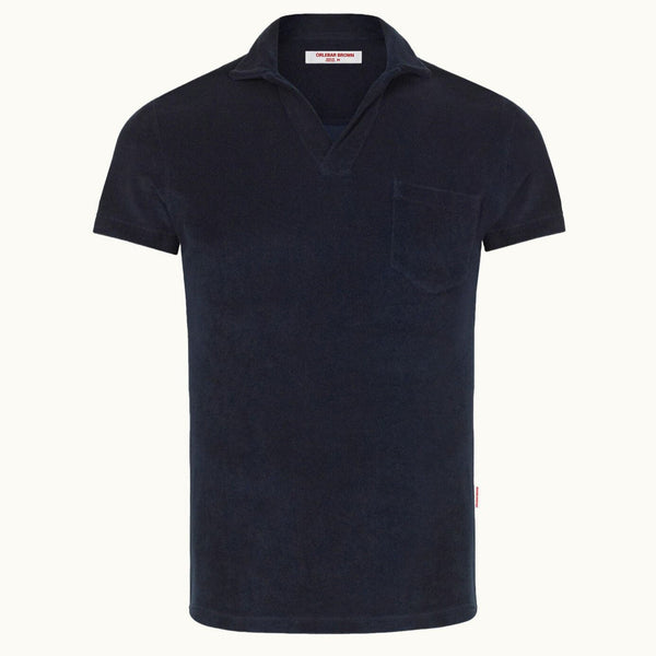 Navy Terry Towelling Resort Polo Shirt