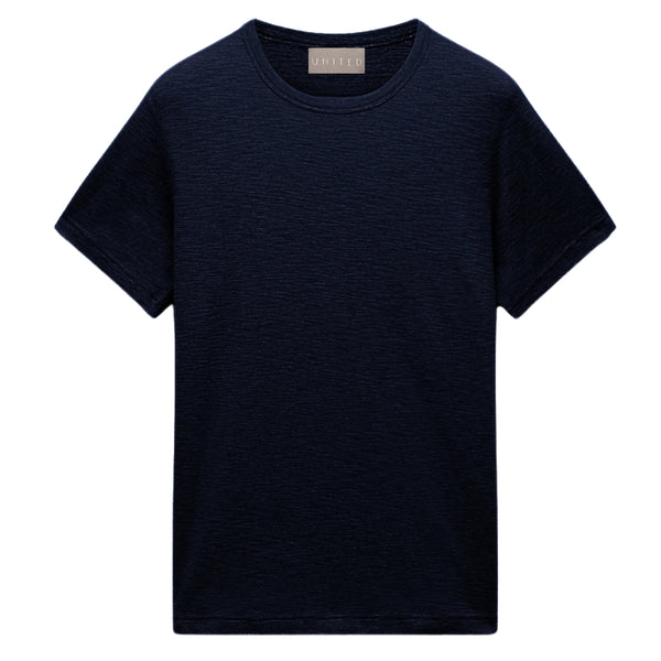 Midnight Navy Slub Cotton Crewneck T-Shirt