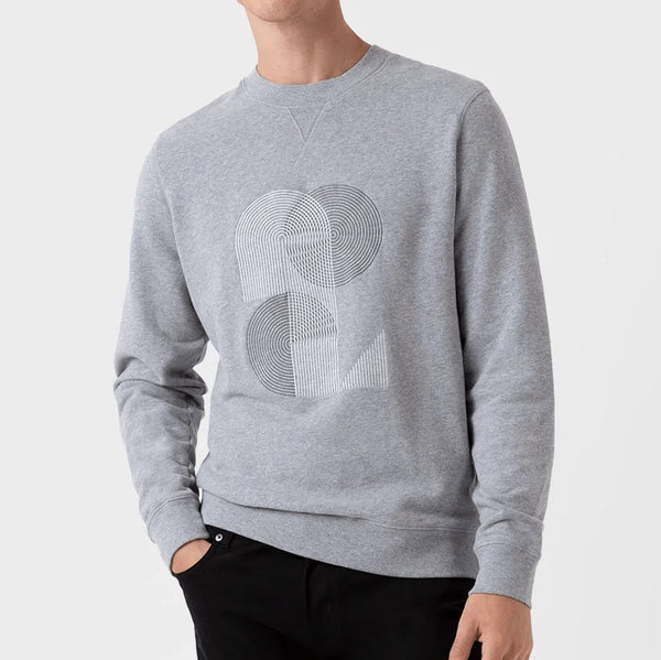 Craig Ward Grey Noel Embroidered Loopback Sweatshirt