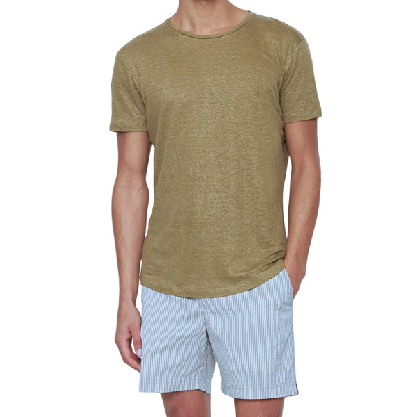 Agave Green Crewneck Linen T-Shirt
