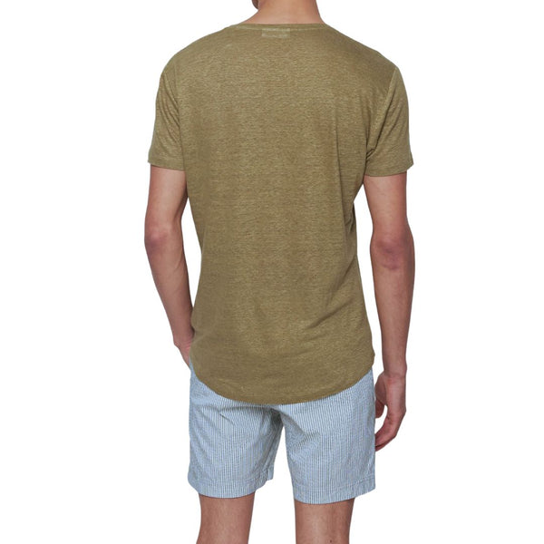 Agave Green Crewneck Linen T-Shirt
