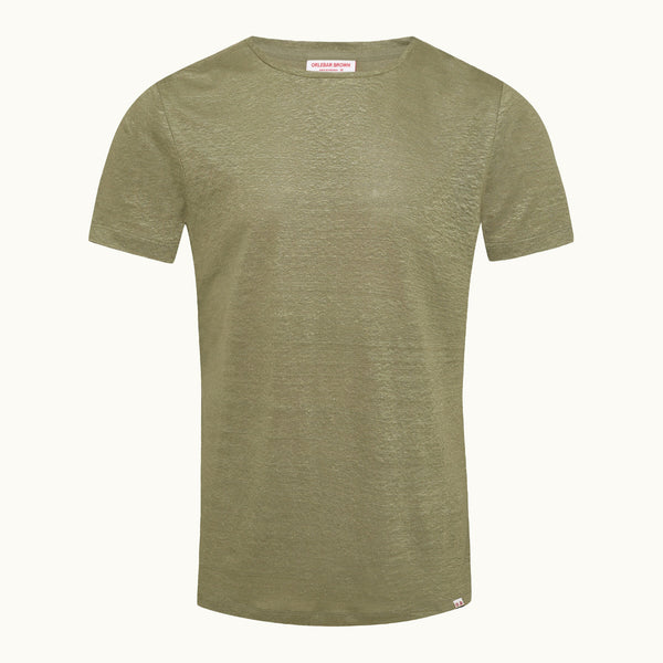 Herbal Green OB-T Crewneck Linen T-Shirt
