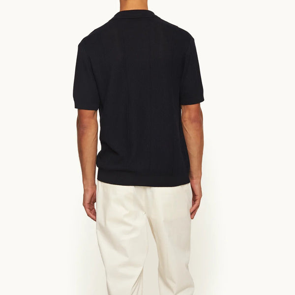 Night Iris Tiernan Cotton Pique Knit Shirt