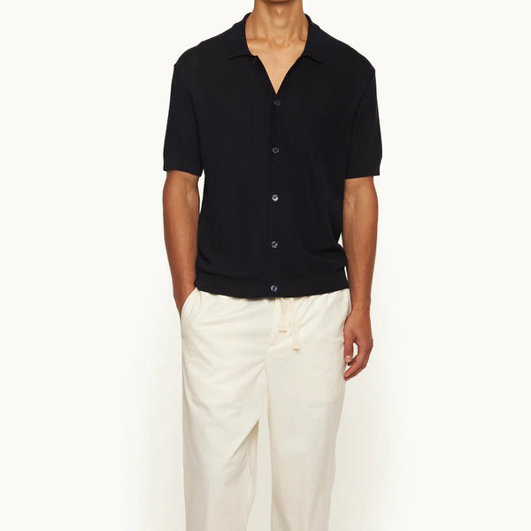 Night Iris Tiernan Cotton Pique Knit Shirt