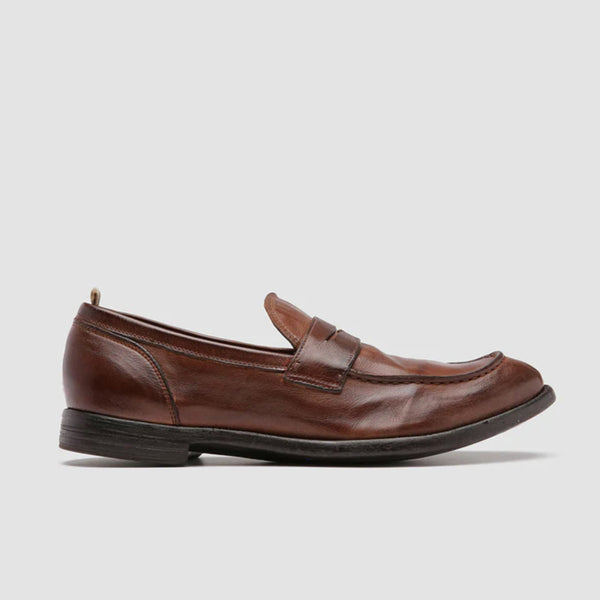 Cigar Arc Leather Penny Loafers