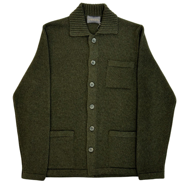 Olive Wool Cashmere Overshirt