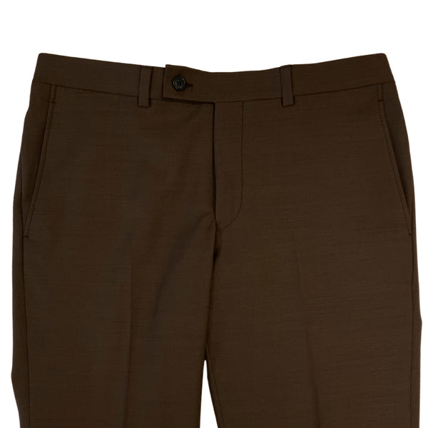 Espresso Wool Blend Twill Trouser