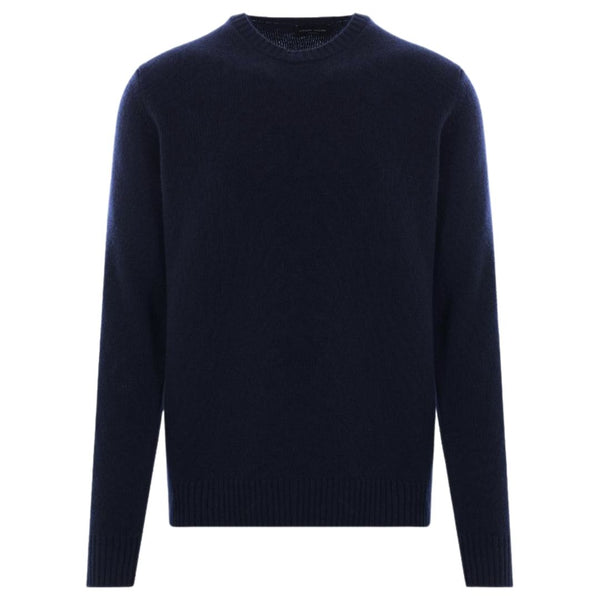 Denim Wool Cashmere Knit Crewneck Sweater