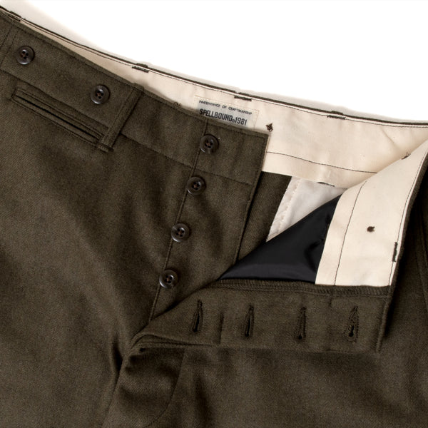44-704W Olive Wool Trousers