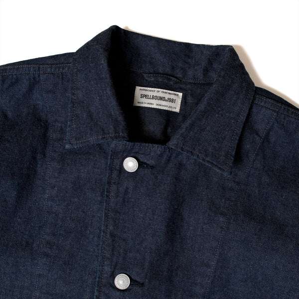 48-924D One Wash Indigo Denim Military Jacket