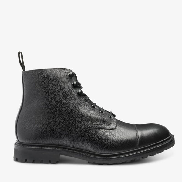 Sedbergh Black Grain Leather Cap Toe Boots