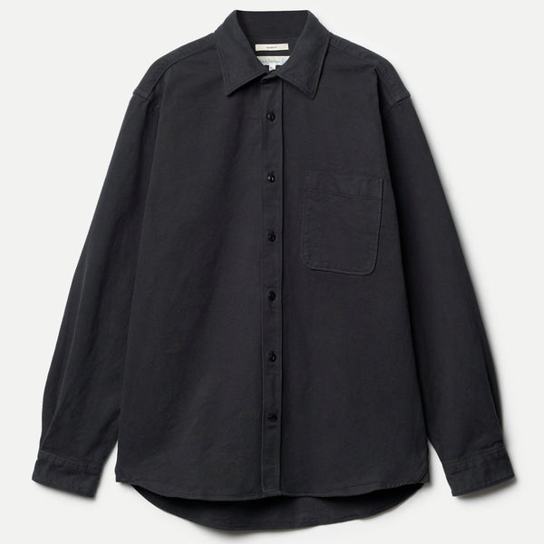 Charcoal Broken Twill Cotton LS Shirt
