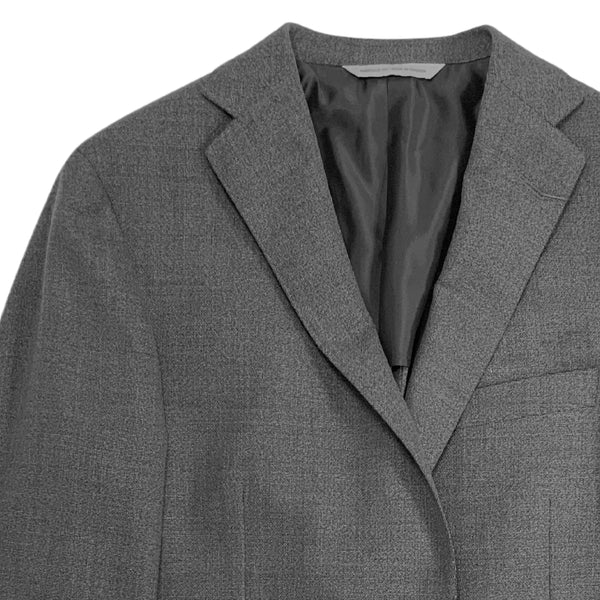 Grey Two Button Wool Canvas Sport Jacket