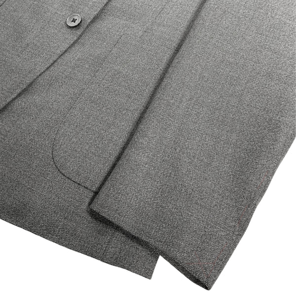 Grey Two Button Wool Canvas Sport Jacket