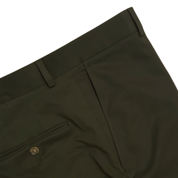 Olive Cotton Twill Stretch Trouser
