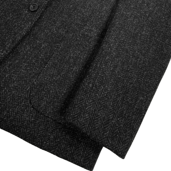 Charcoal Harris Tweed Three Button Wool Sport Jacket