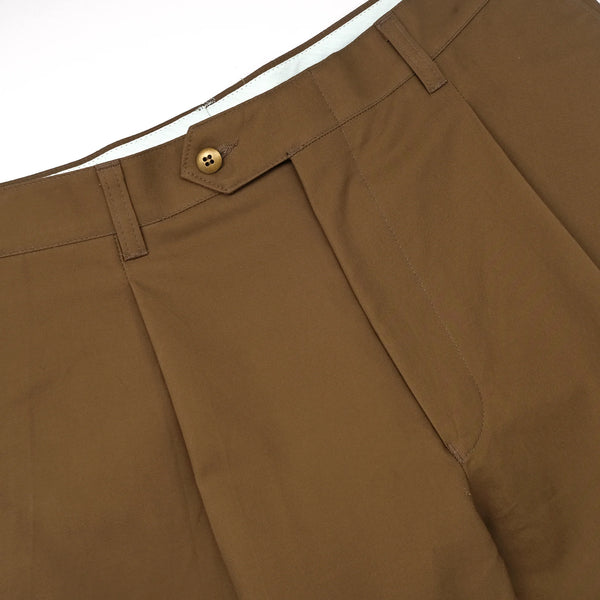 Clay Cotton Sateen Pleated Shorts