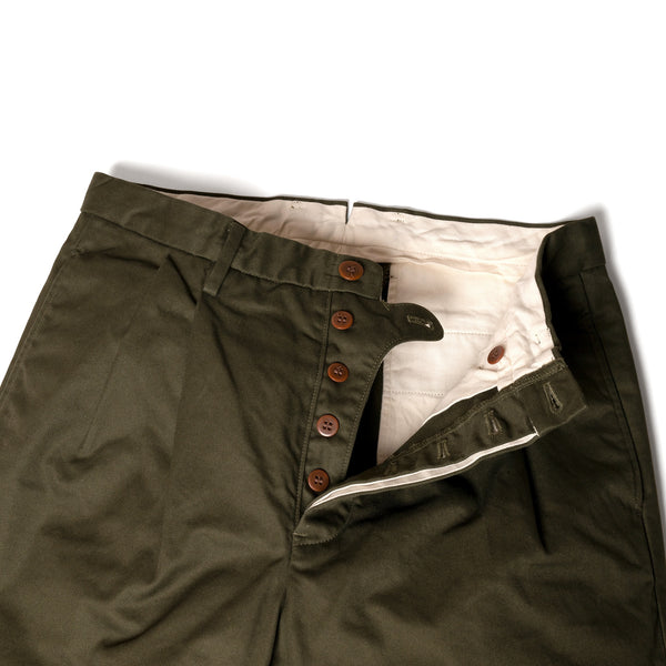 SV-PT-005 Olive Pleated Chino