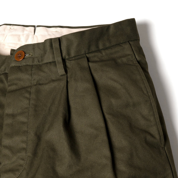 SV-PT-005 Olive Pleated Chino