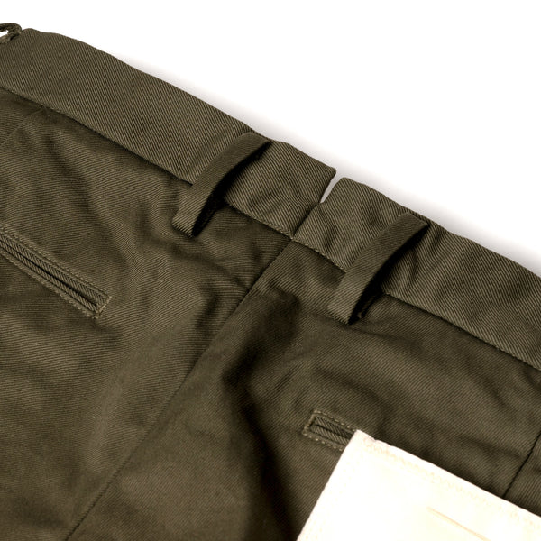 SV-PT-005 Olive Pleated Chino