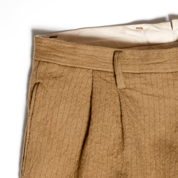 SV-PT-009L Khaki Stripe Pleated Trouser