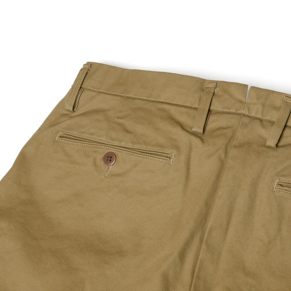 Brown SV-PT-005 2Tuck Pleated Cotton Chino Trouser